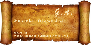Gerendai Alexandra névjegykártya